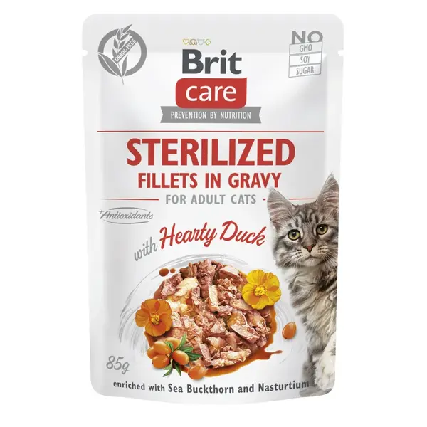 Brit Care Cat Sterilized - Fillets in Gravy with Hearty Duck 85 g