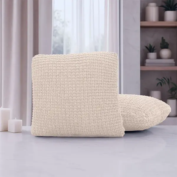 Super strečové potahy RUBINIA smetanová povlaky na polštářky 2 ks ( 40 x 40 cm)