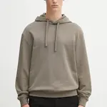Bavlněná mikina HUGO pánská, černá barva, s kapucí, hladká, 50486478