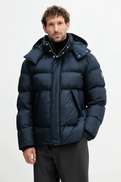 Bunda BOSS H-Corbinian5 tmavomodrá barva, zimní, oversize, 50551599