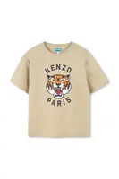 Dětské bavlněné tričko Kenzo Kids béžová barva, s potiskem, K61505