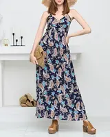 Resti Navy blue airy women's maxi dress - Clothing