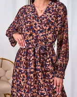 Resti Camel patterned women's maxi dress