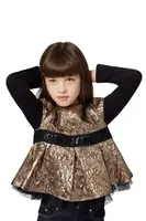 Dětská halenka Karl Lagerfeld zlatá barva, hladká, Z30588