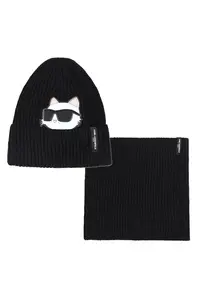 Karl Lagerfeld Dětská bavlněná čepice a šála Karl Lagerfeld