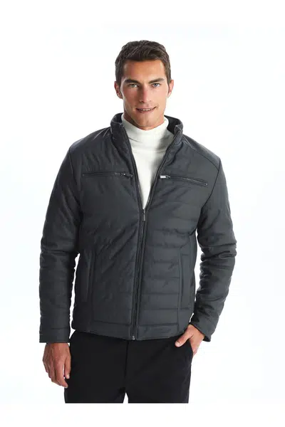 LC Waikiki Standard Mold Stand Collar Men's Leather Look Coat