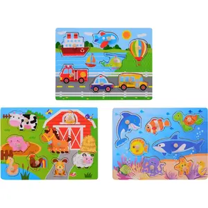 Drevené puzzle s úchytom malé