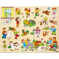Woody Puzzle veľké s úchytmi 21 dielikov