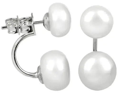 JwL Luxury Pearls Originálne náušnice s pravými bielymi perlami 2v1 JL0287