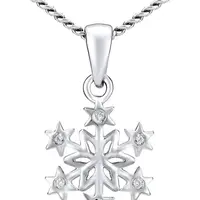 Silvego Strieborný náhrdelník Snehová vločka ZTJ81189VSW (retiazka, prívesok)