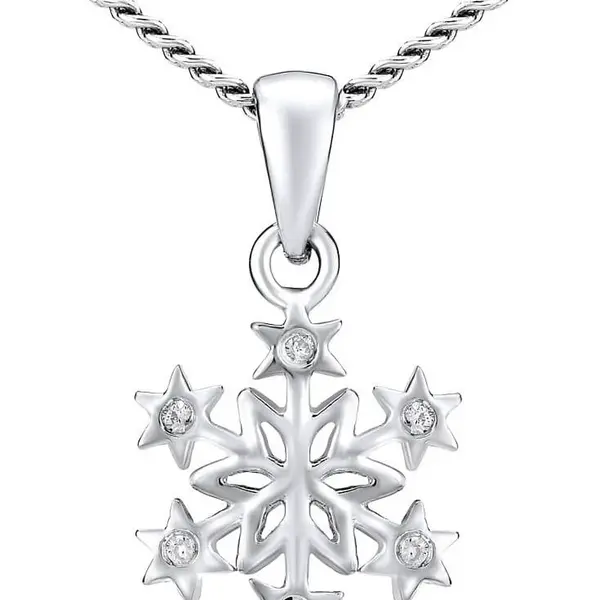 Silvego Strieborný náhrdelník Snehová vločka ZTJ81189VSW (retiazka, prívesok)