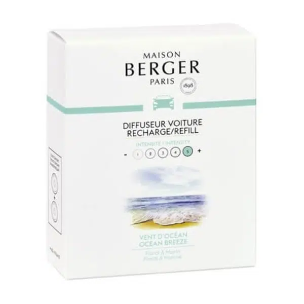 Maison Berger Paris Náhradná náplň do difuzéra do auta Ocean Breeze (Car Diffuser Recharge/Refill) 2 ks