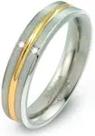 Boccia Titanium Titánový bicolor prsteň s briliantmi 0144-01 59 mm