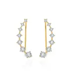 Beneto Pozlátené pozdĺžne náušnice s čírymi zirkónmi AGU2712-G