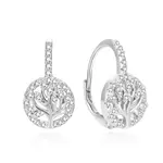 Beneto Trblietavé strieborné náušnice so zirkónmi Strom života AGUC386L