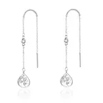 Beneto Dlhé strieborné náušnice so zirkónmi AGUV1967