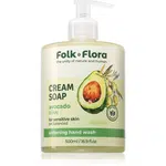 Folk & Flora Avocado & Olive tekuté mydlo pre citlivú pokožku 500 ml