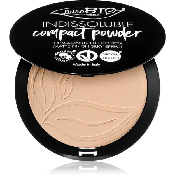 puroBIO Cosmetics Indissouble kompaktný púder s matným efektom odtieň 02 9 g
