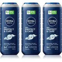 NIVEA MEN Protect & Care sprchový gél pre mužov výhodné balenie 3 x 500 ml