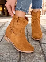Resti Brown ankle boots a'la cowboy boots on an indoor wedge Jelluma - Footwear