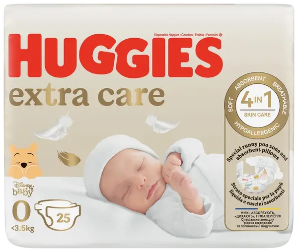 HUGGIES® Extra Care veľkosť 0, 25 ks