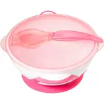 BabyOno Be Active Suction Bowl with Spoon jedálenská sada Pink 6 m+ 2 ks
