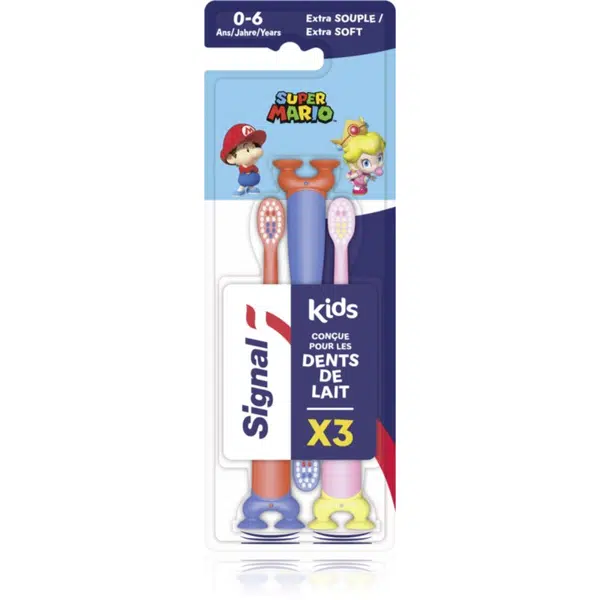 Signal Kids zubná kefka pre deti výhodné balenie 0-6/2-6