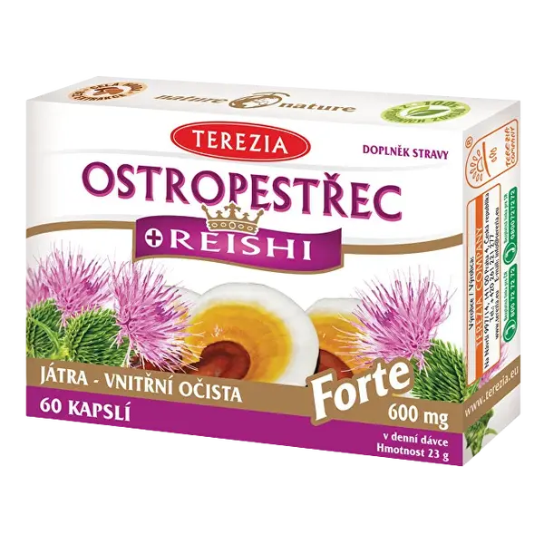 TEREZIA Pestrec + reishi forte 600 mg 60 kapsúl