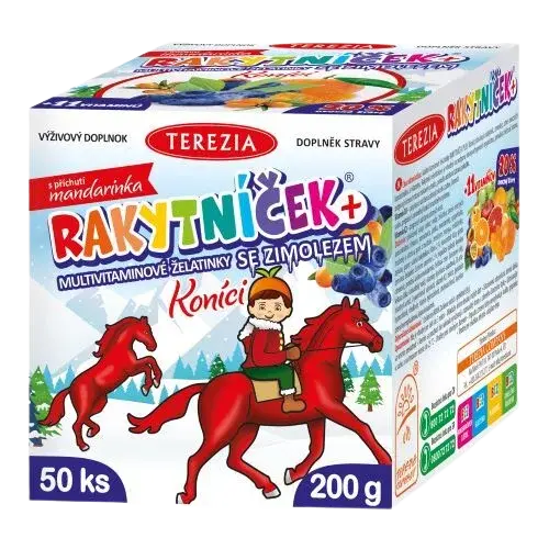TEREZIA Rakytníček Koníky multivitamínové želatínky so zemolezom 50 ks