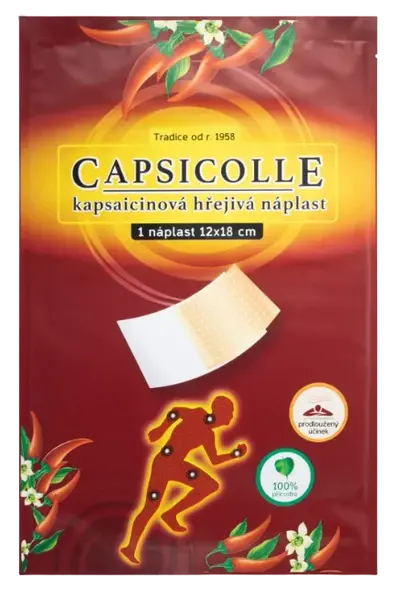CAPSICOLLE Kapsaicínová hrejivá náplasť  12 x 18 cm