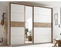 Šatníková skriňa so zrkadlom Daria, 270 cm, dub/biela%