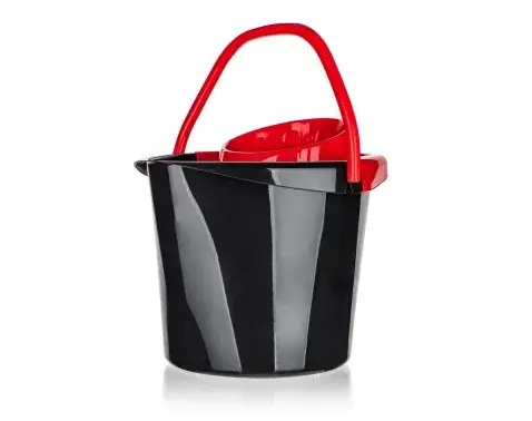Upratovacie vedierko so žmýkačom Eco 14 l, čierna/červená%