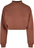 Ladies Cropped Oversized Sweat High Neck Crew bark