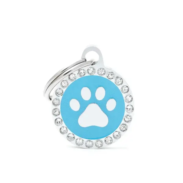 My family známka - Glam kulatá, tlapka modrá (BH28GM02)