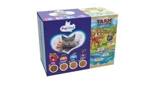 PreVital Farm Selection výběr kapsiček - hovězí, krůtí, losos, treska 12 x 85 g