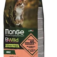 Monge BWild Grain Free Adult suché krmivo pro kočky - losos, hrášek 1,5 kg