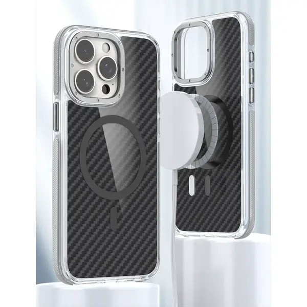 Zadní kryt FIBER Case comapitble with MagSafe pro Apple iPhone 16e / 17e, šedá