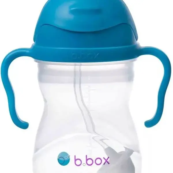 B.BOX Hrneček s brčkem, Kobaltově modrý 240 ml