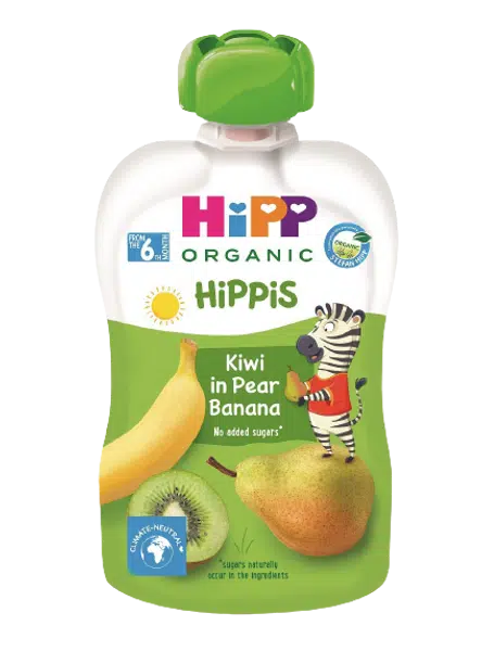 HIPP BIO Hippis 100% ovoce Hruška-Banán-Kiwi 100 g