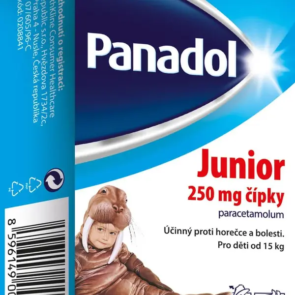 PANADOL Junior 250mg, čípky ke snížení horečky u dětí 10 ks