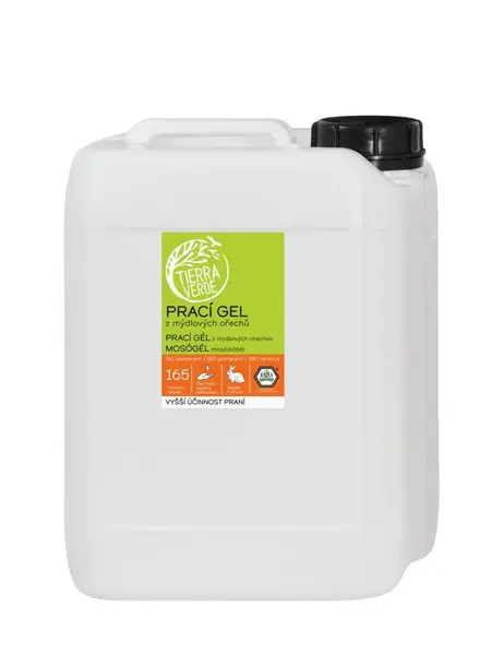 TIERRA VERDE Prací gel z mýdlových ořechů s BIO pomerančovou silicí 5 l