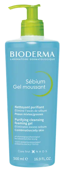 BIODERMA Sébium Gel moussant jemný čisticí gel pro smíšenou a mastnou pleť 500 ml