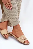 Boto Dámske Sandále Na Plohom Opätku S Mašľou Béžové Sallariela