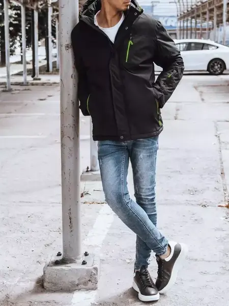 Čierna pánska zimná bunda Dstreet
