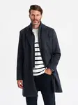 Ombre Unzipped men's wool coat - navy blue