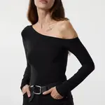 Trendyol Black Off-the-Shoulder Fitted/Straight-Fitting Sandy Flexible Knitted Blouse