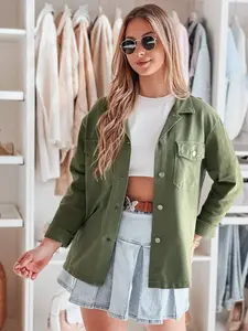 Dámska oversize košeľová bunda khaki