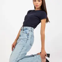 Navy blue cotton women's t-shirt BASIC