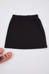 Trendyol Black Girl Seasonal-Thin Waist Elastic Plain Cotton Knitted School Skirt