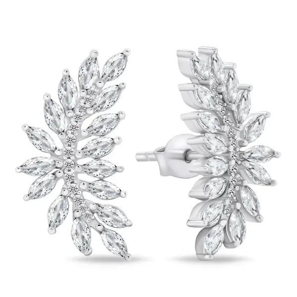 Brilio Silver Oslnivé stříbrné náušnice se zirkony EA778W